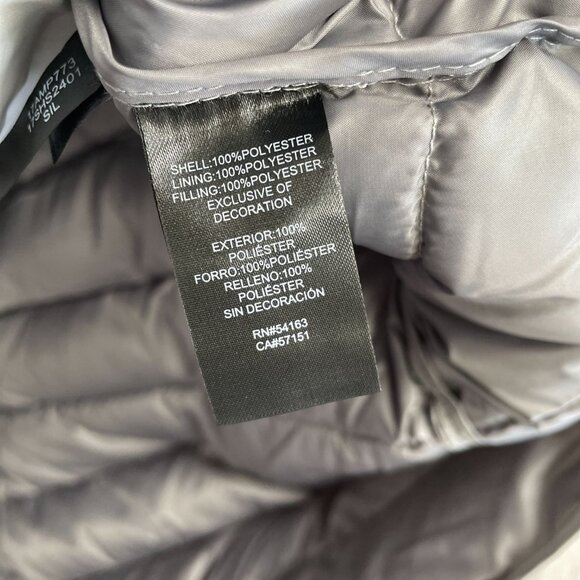NEW Kenneth Cole Women's L Puffer Jacket With Hood Lightweight Quilted Grey - Picture 8 of 12